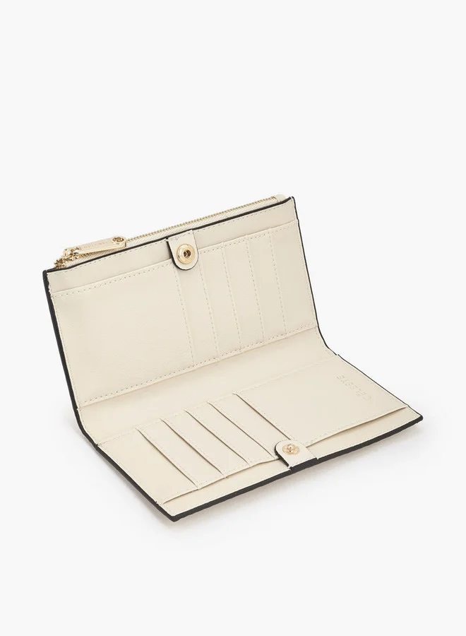 Celeste Monogram Embossed Wallet With Button Closure
